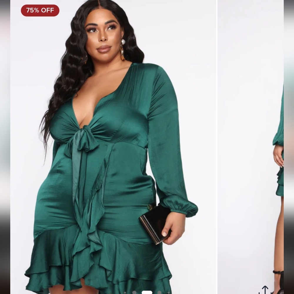 Green Tie-Front Dress